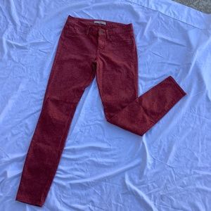 Rich and Skinny red patterned jeans,  Size 25 super cute!